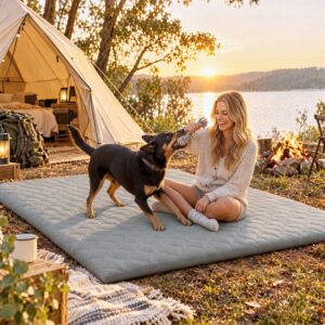 Giselle Folding Mattress Double 5cm Foldable Camping Travel Roll-Up Sleeping Mat