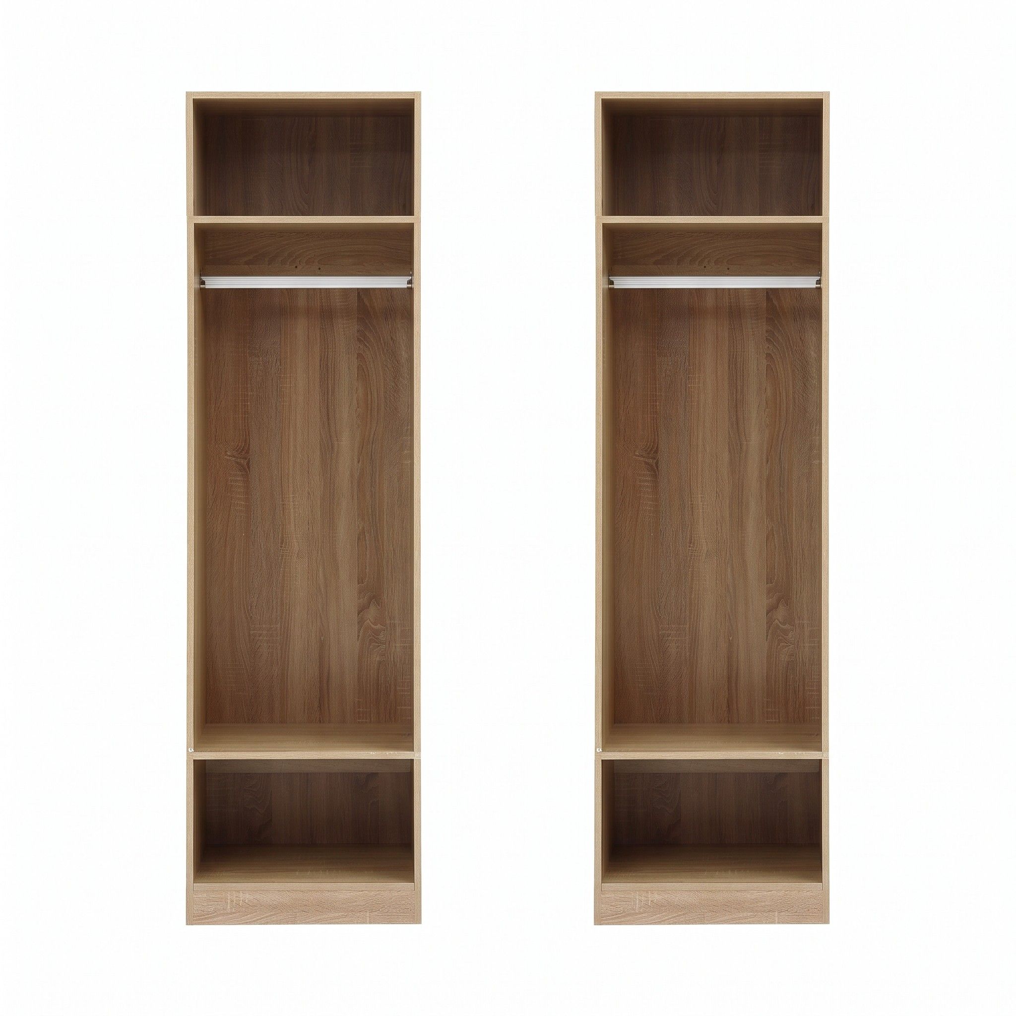 Artiss 2X Wardrobe Clothes Closet Storage Organiser Shelf Pine - Image 5