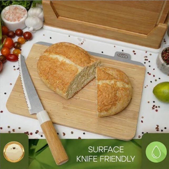 Wooden Cutting Boards 4 Piece Food Classification Cutting Board Durable Bamboo Material Practical Kitchen Gadgets Ideal Charcuterie & Chopping for Meat, Vegetables and Fruits Ideal Kitchen Gifts - Image 4