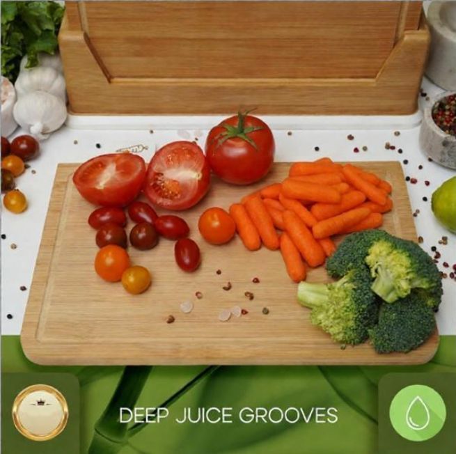 Wooden Cutting Boards 4 Piece Food Classification Cutting Board Durable Bamboo Material Practical Kitchen Gadgets Ideal Charcuterie & Chopping for Meat, Vegetables and Fruits Ideal Kitchen Gifts - Image 7