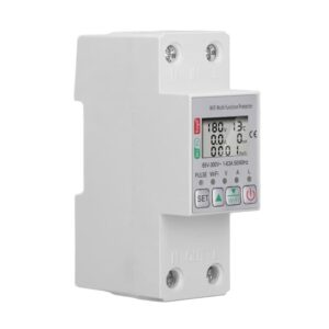 Mini Circuit Breaker, Smart Power Meter Switch, 2 Pole DIN Rail Mount, 85-300V AC 63A, for TUYA
