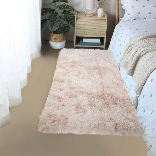 Soft Shag Area Rug 31 x 63 in - Tie-Dyed Light Grey
