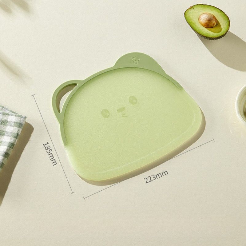 Bear Cutting Board, Double-Sided Cutting Board for Fruit & Kitchen—Small—Green