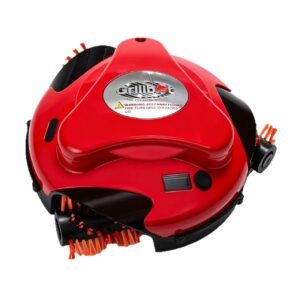 Automatic Grill Cleaning Robot with Nylon Brushes for Effortless Removal of Grease, Burnt Residue and Food Debris on Any Size Barbecue Grill, Ideal Gift for BBQ Lovers (Red)