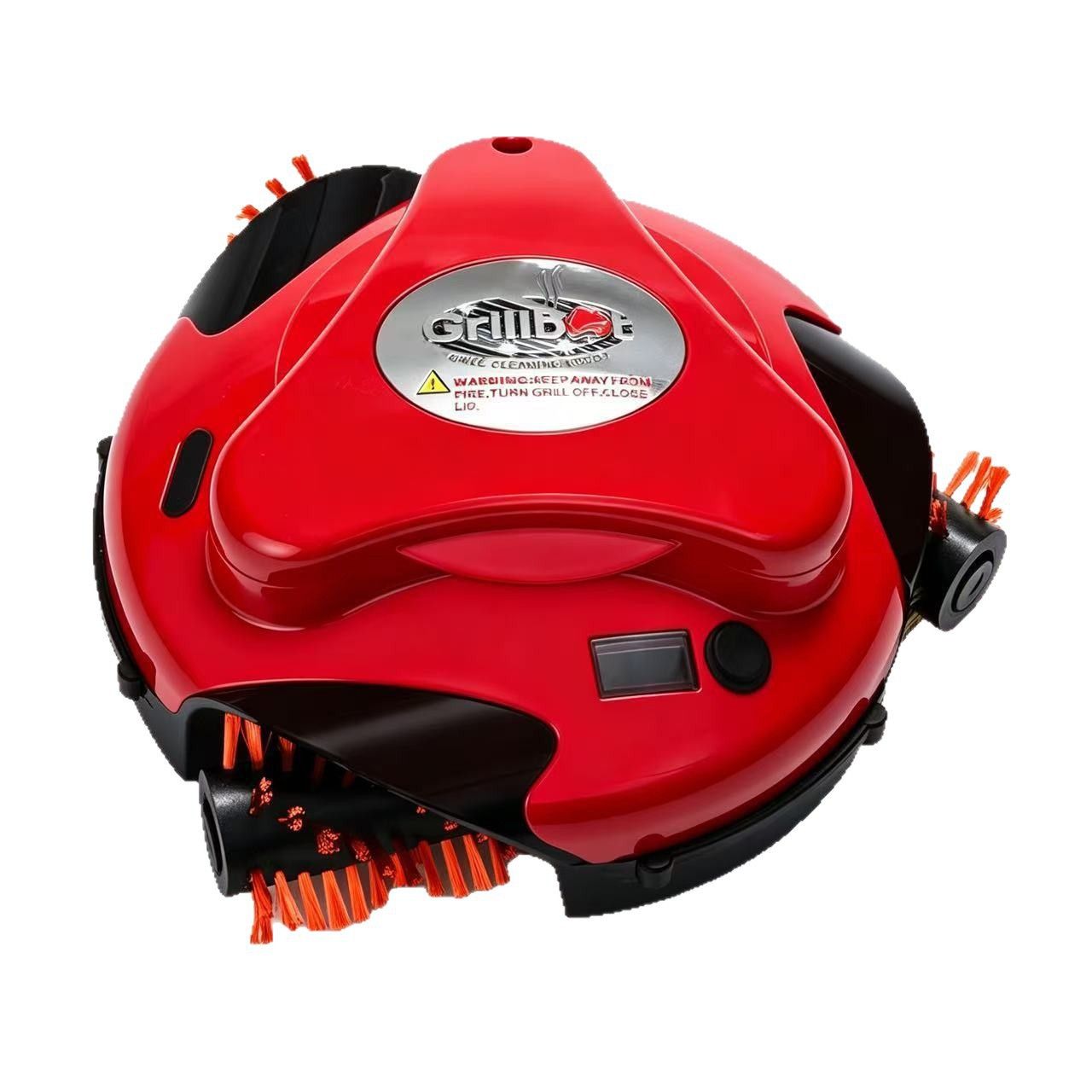 Automatic Grill Cleaning Robot with Nylon Brushes for Effortless Removal of Grease, Burnt Residue and Food Debris on Any Size Barbecue Grill, Ideal Gift for BBQ Lovers (Red)