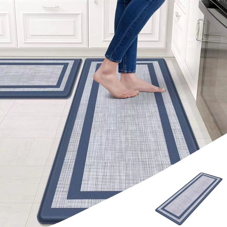 Cushioned Anti-Fatigue Kitchen Mat Set - Blue