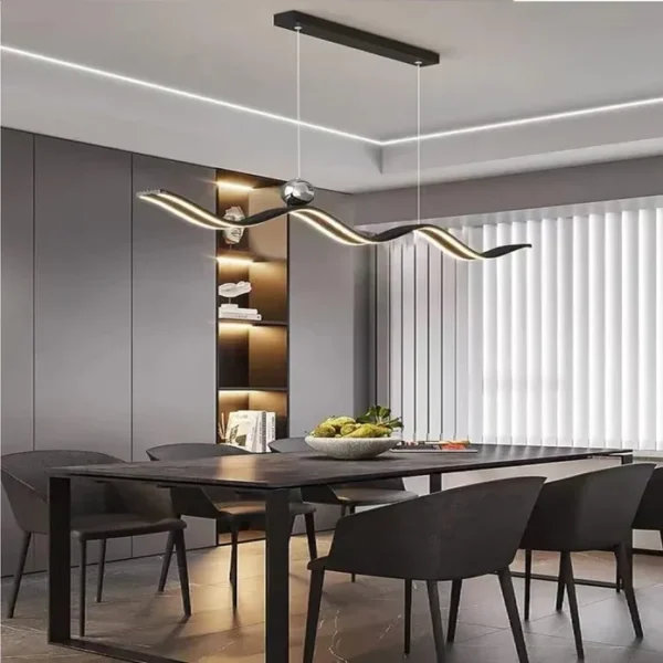 BAMDECOR A2575 Modern Design Linear LED Ceiling Light for Dining Room Office Kitchen Living Room (Black)BAMDECOR A2575 Modern Design Linear LED Ceiling Light for Dining Room Office Kitchen Living Room (Black)
